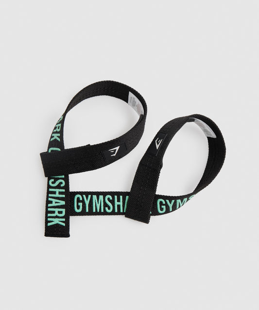 Gymshark Silicone Lifting Straps - Black/Bright Turquoise