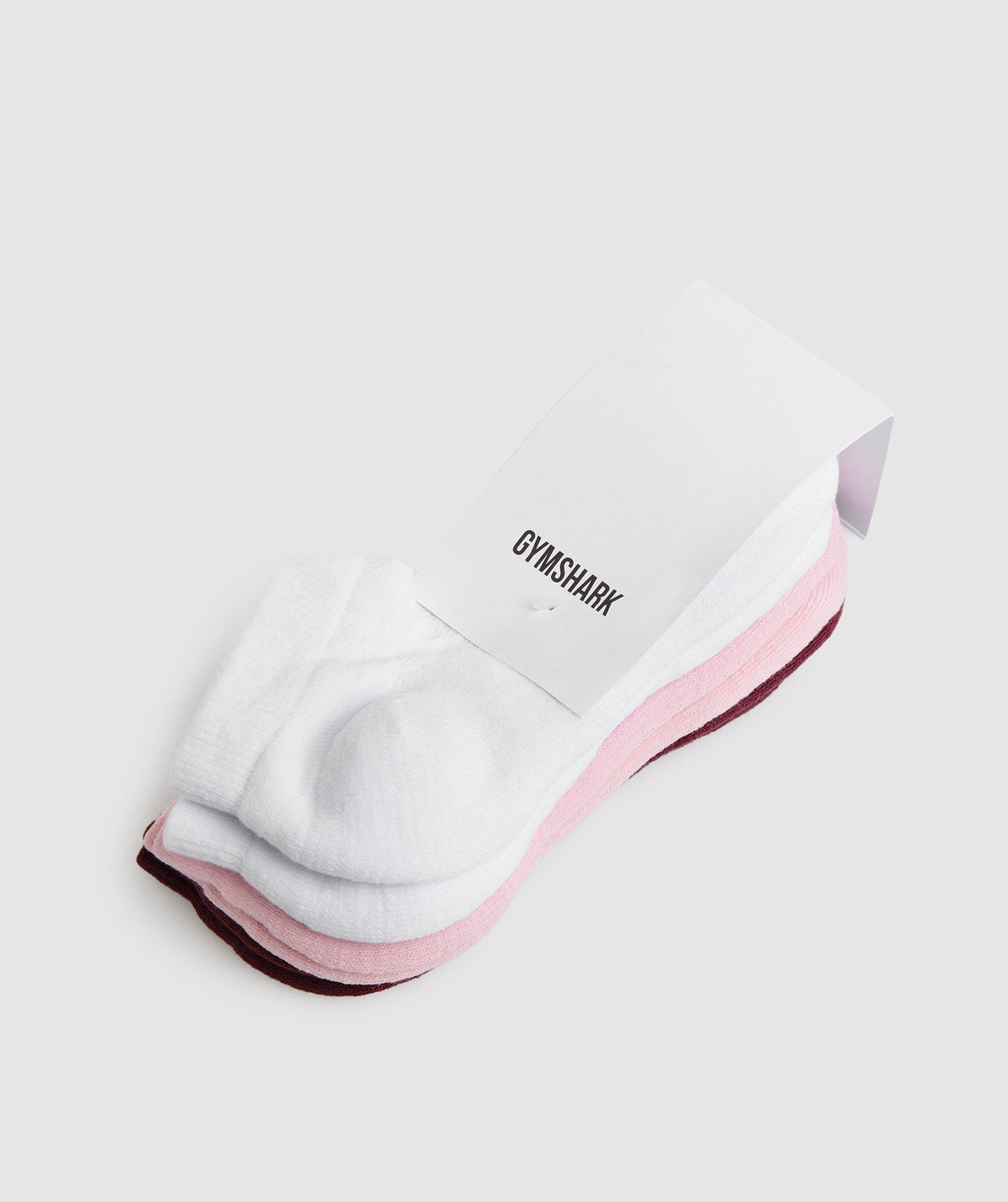Gymshark Trainer Socks 3pk - Baked Maroon/Sweet Pink/White