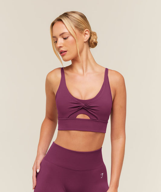 Gymshark Medium Support Twist Front Sports Bra - Strength Pink