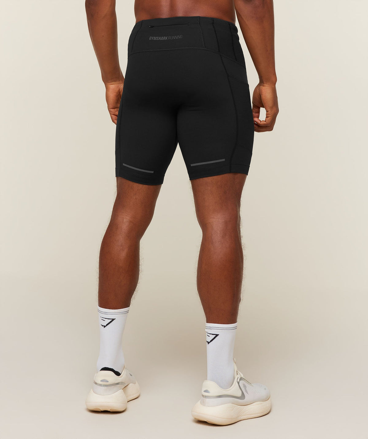 Gymshark Running Elite 7 Pocket Half Tights - Black