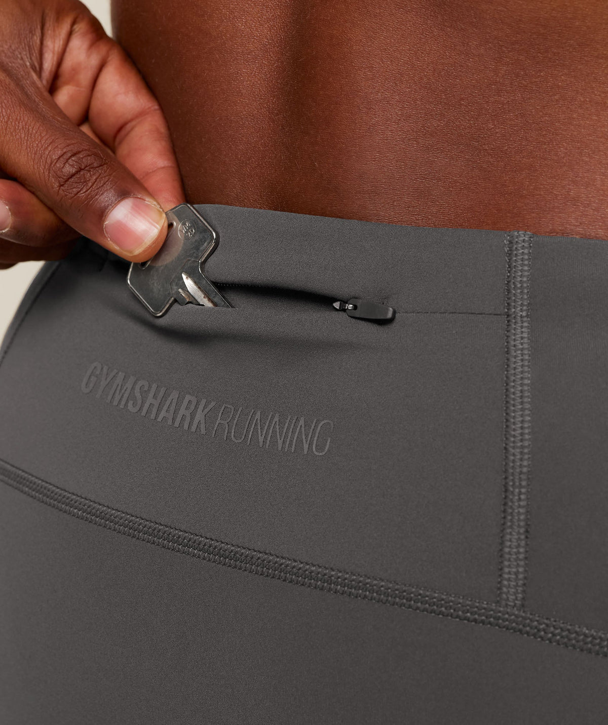 Gymshark Running Elite 7 Pocket Half Tights - Onyx Grey