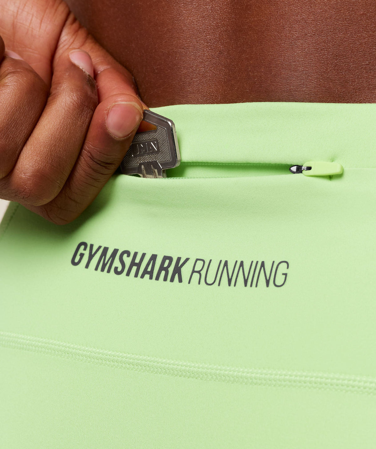 Gymshark Running Elite 7 Pocket Half Tights - Pace Green