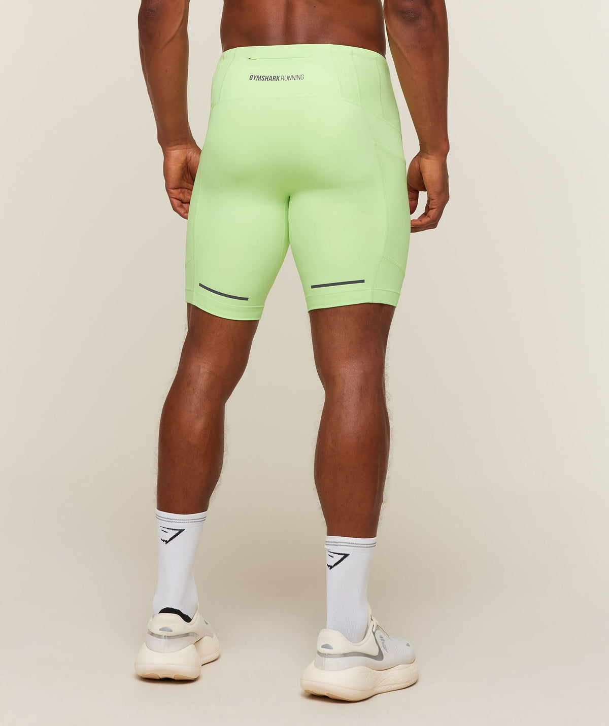 Gymshark Running Elite 7 Pocket Half Tights - Pace Green