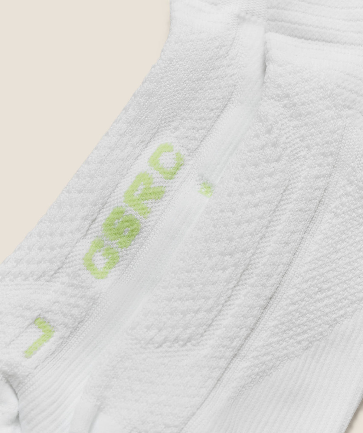 Gymshark Running Elite Crew Sock Single - White/Pace Green