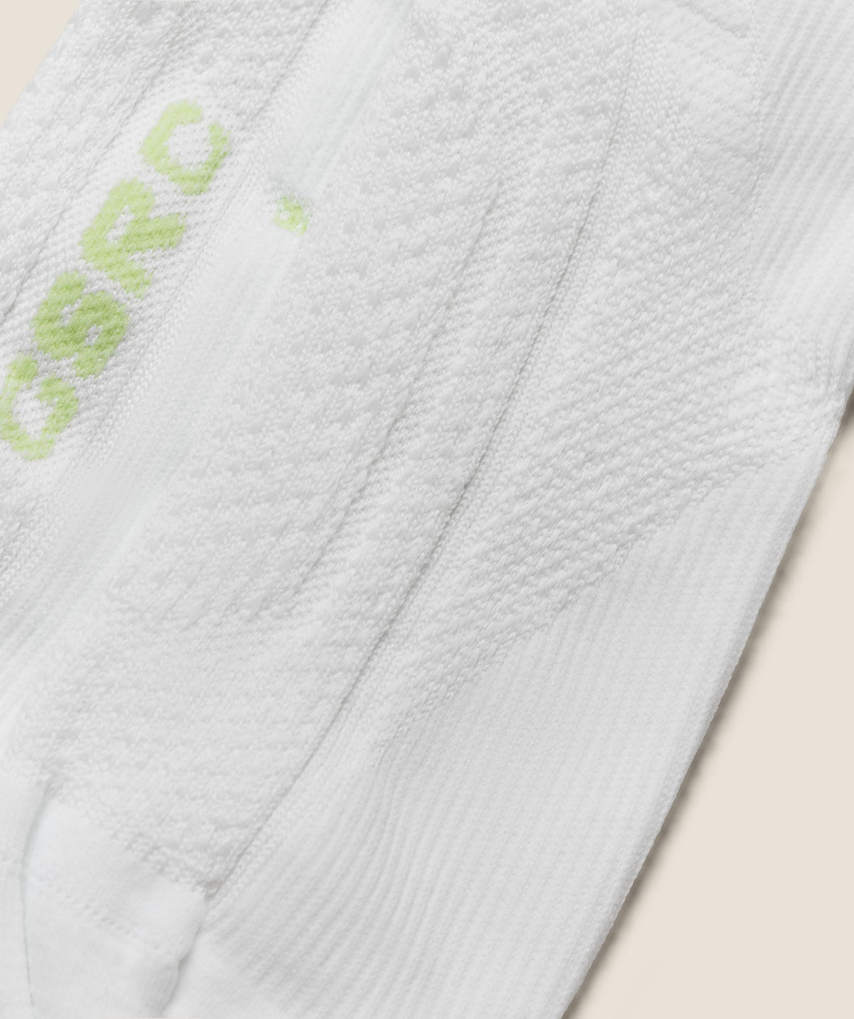 Gymshark Running Elite Crew Sock Single - White/Pace Green