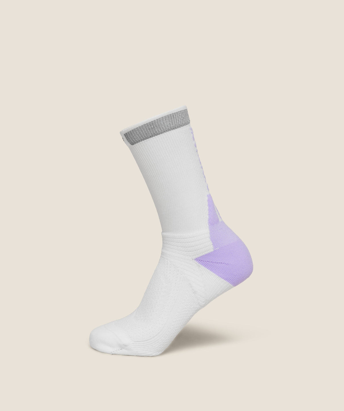 Gymshark Running Elite Crew Sock Single - White/Pace Purple