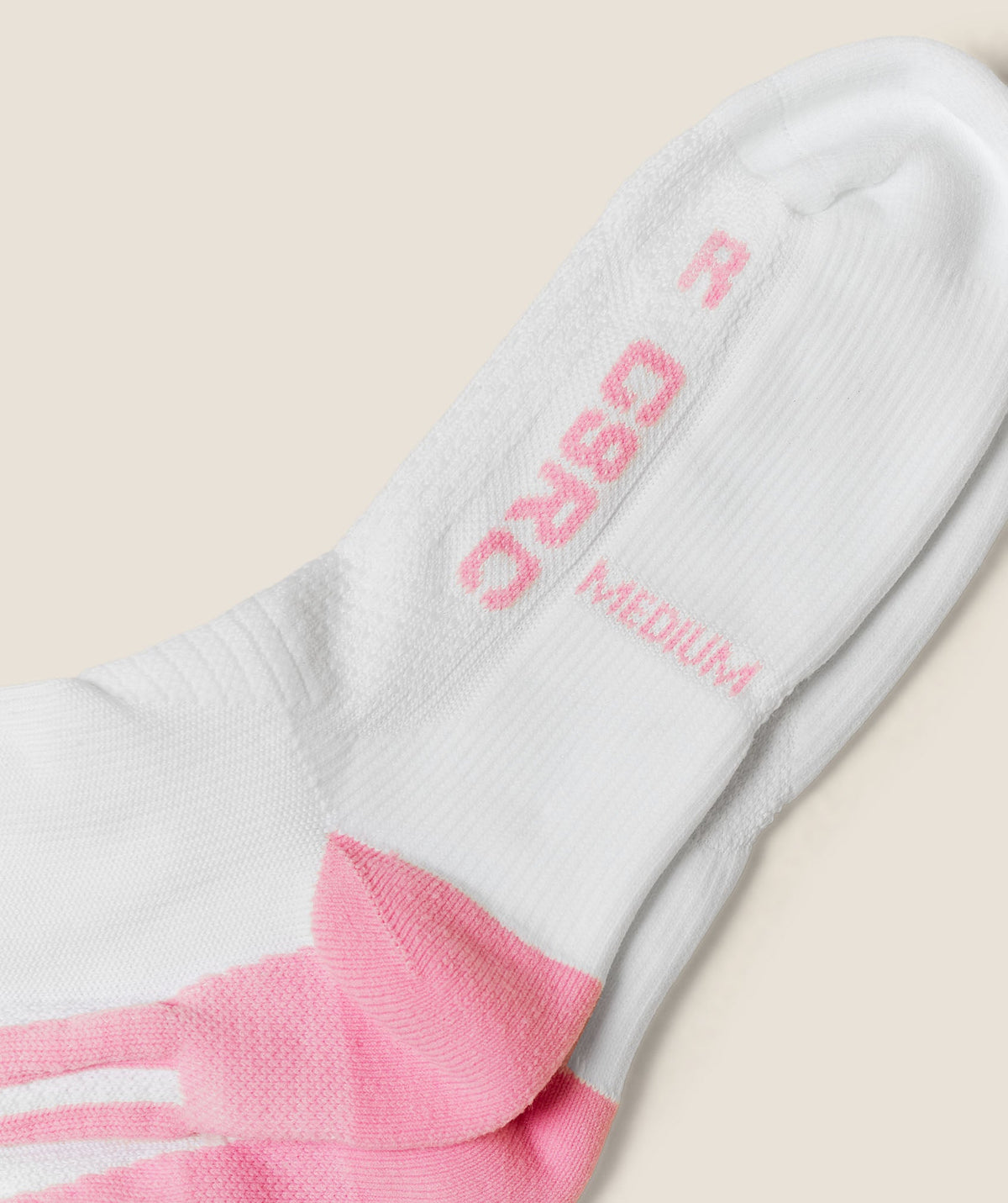 Gymshark Running Elite Crew Sock Single - White/Poise Pink
