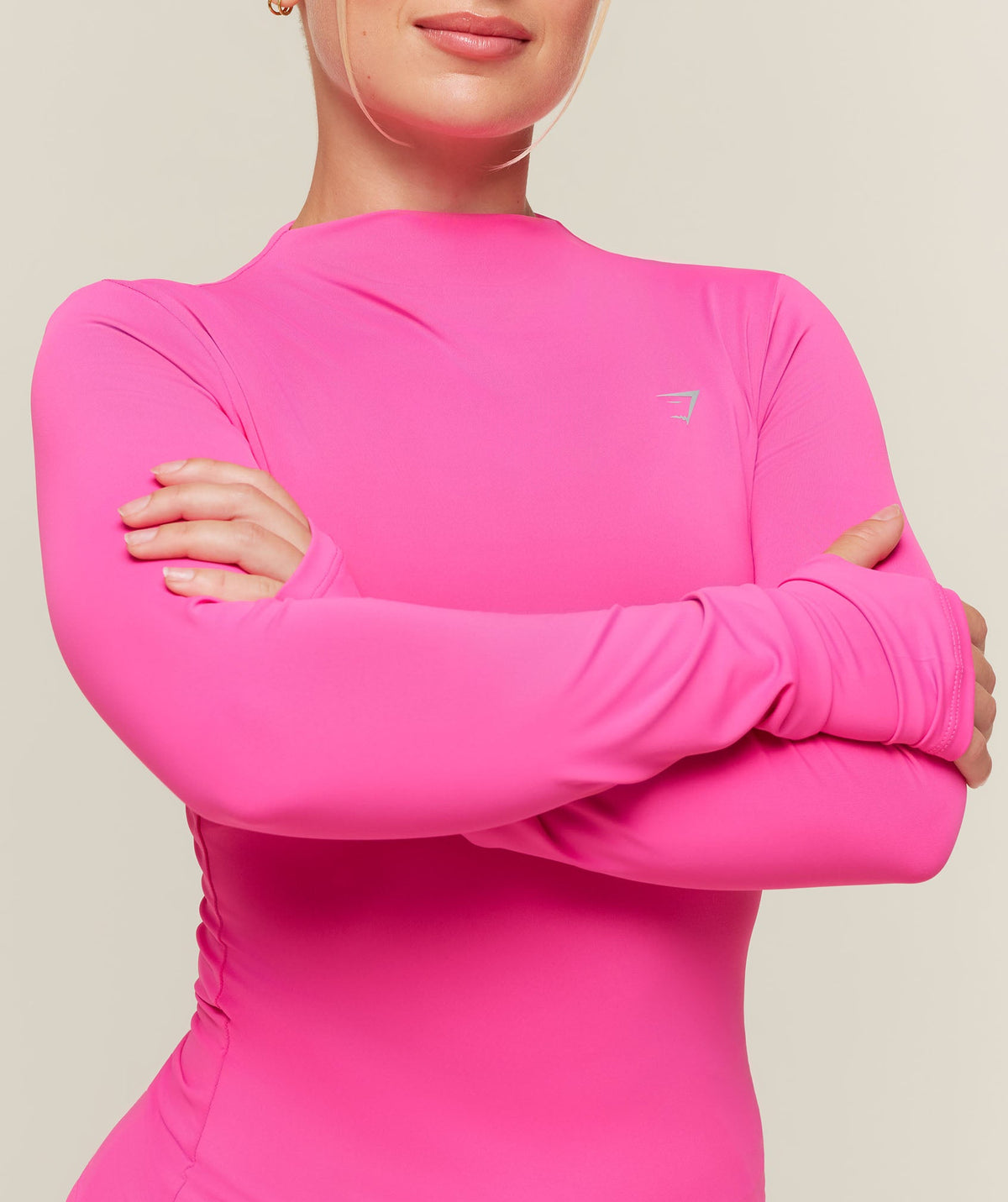 Gymshark Running High Neck Long Sleeve Top - Energy Pink