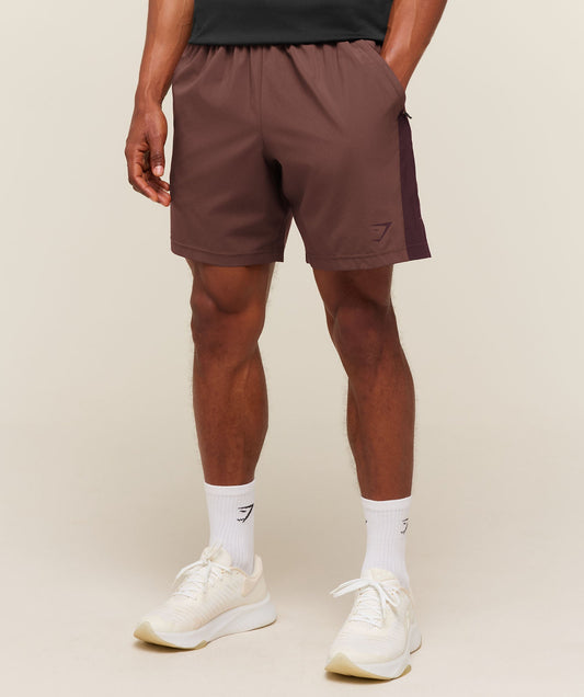 Gymshark Sport 7" Shorts - Espresso Brown/Cherry Purple