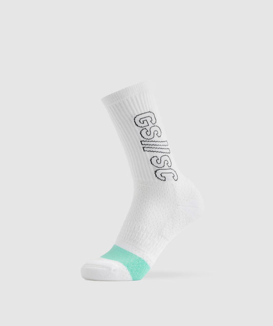 Gymshark //Steve Cook Crew Socks - White