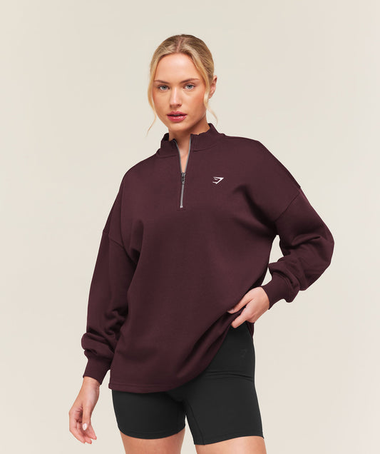 Gymshark Training Oversized 1/4 Zip - Cherry Purple