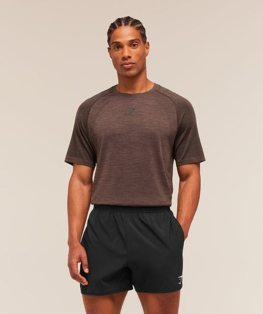 Gymshark Versatile Seamless Tee - Espresso Brown/Black