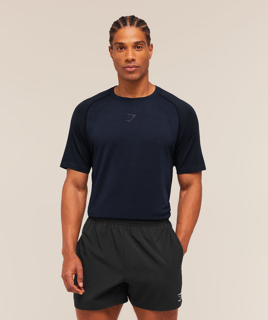 Gymshark Versatile Seamless Tee - Heavy Blue/Black