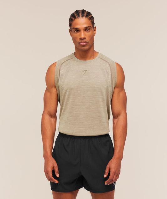 Gymshark Versatile Seamless Tank - Chalk Beige/Lifestyle Brown