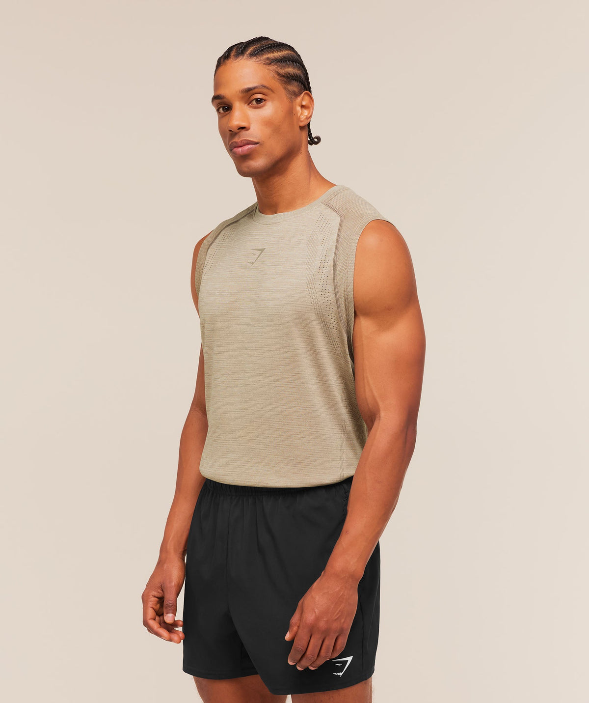 Gymshark Versatile Seamless Tank - Chalk Beige/Lifestyle Brown