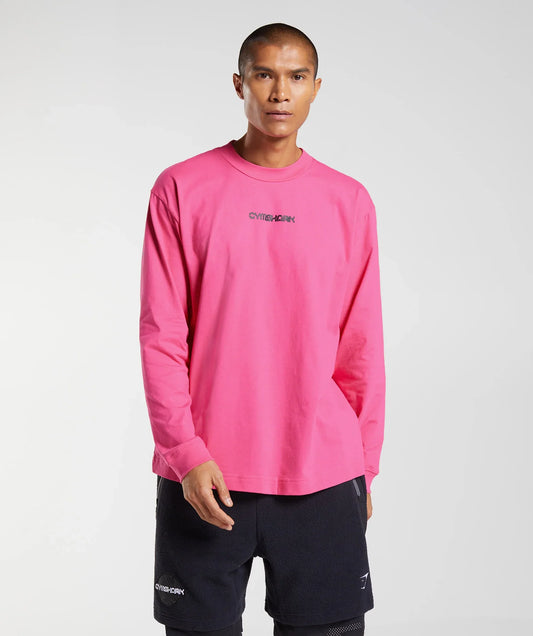Gymshark Vibes Long Sleeve Tee - Bright Fuchsia
