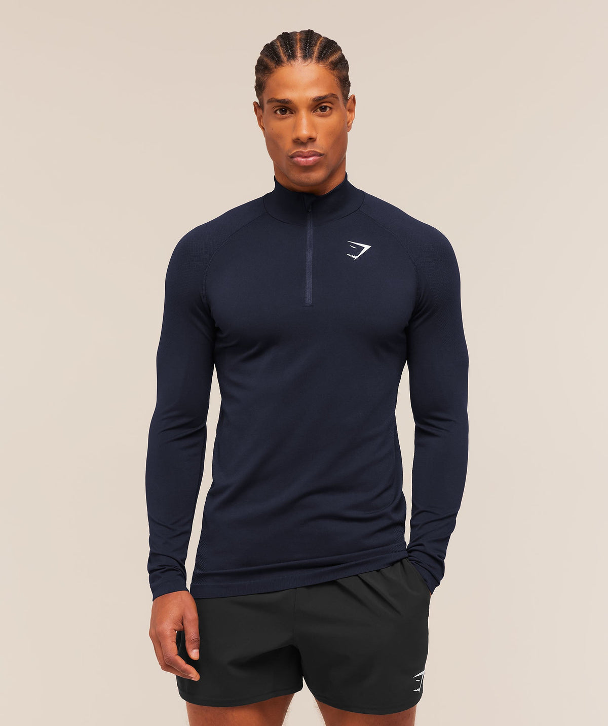 Gymshark Vital Seamless 1/4 Zip - Navy/Heavy Blue