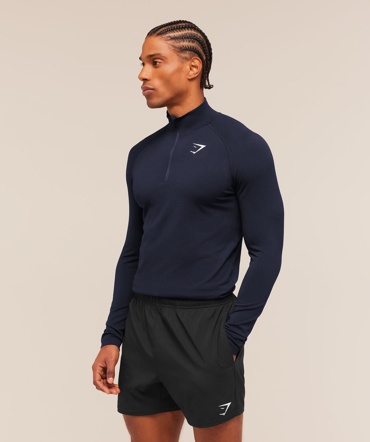 Gymshark Vital Seamless 1/4 Zip - Navy/Heavy Blue