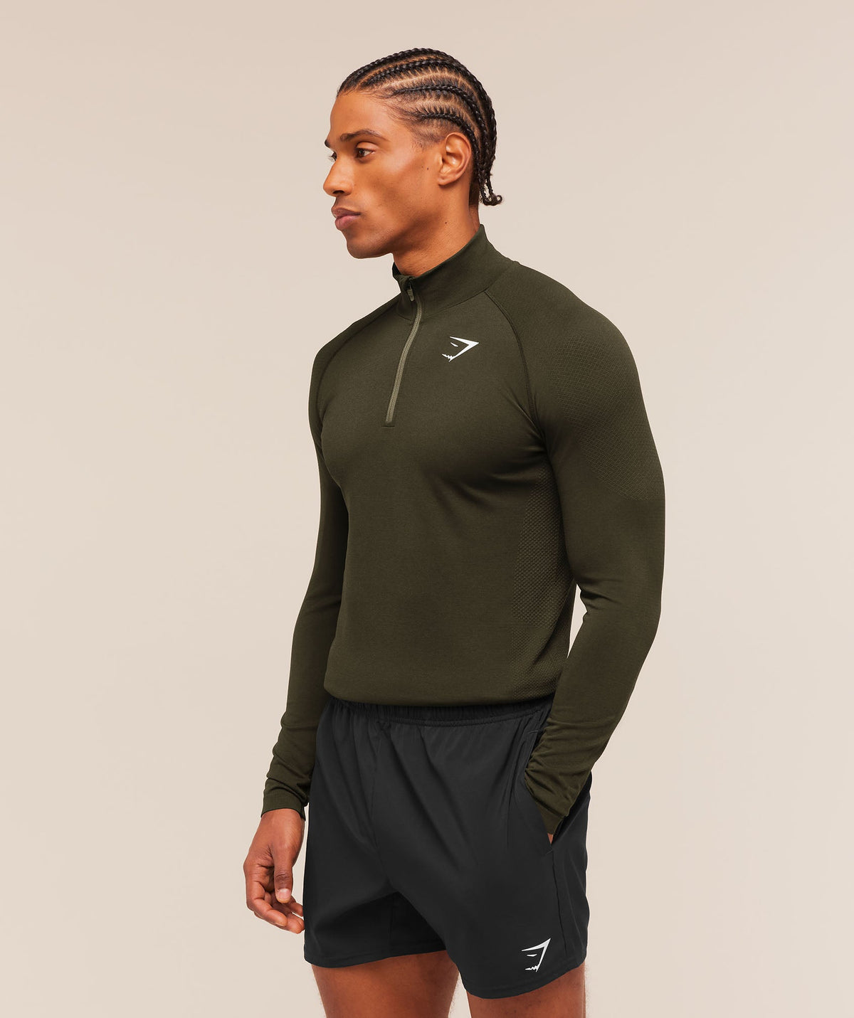 Gymshark Vital Seamless 1/4 Zip - Strength Green/Canvas Green
