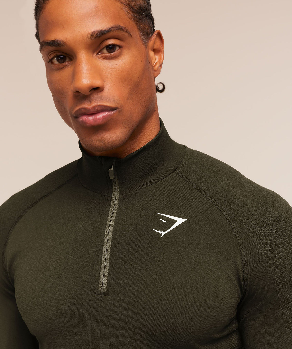 Gymshark Vital Seamless 1/4 Zip - Strength Green/Canvas Green