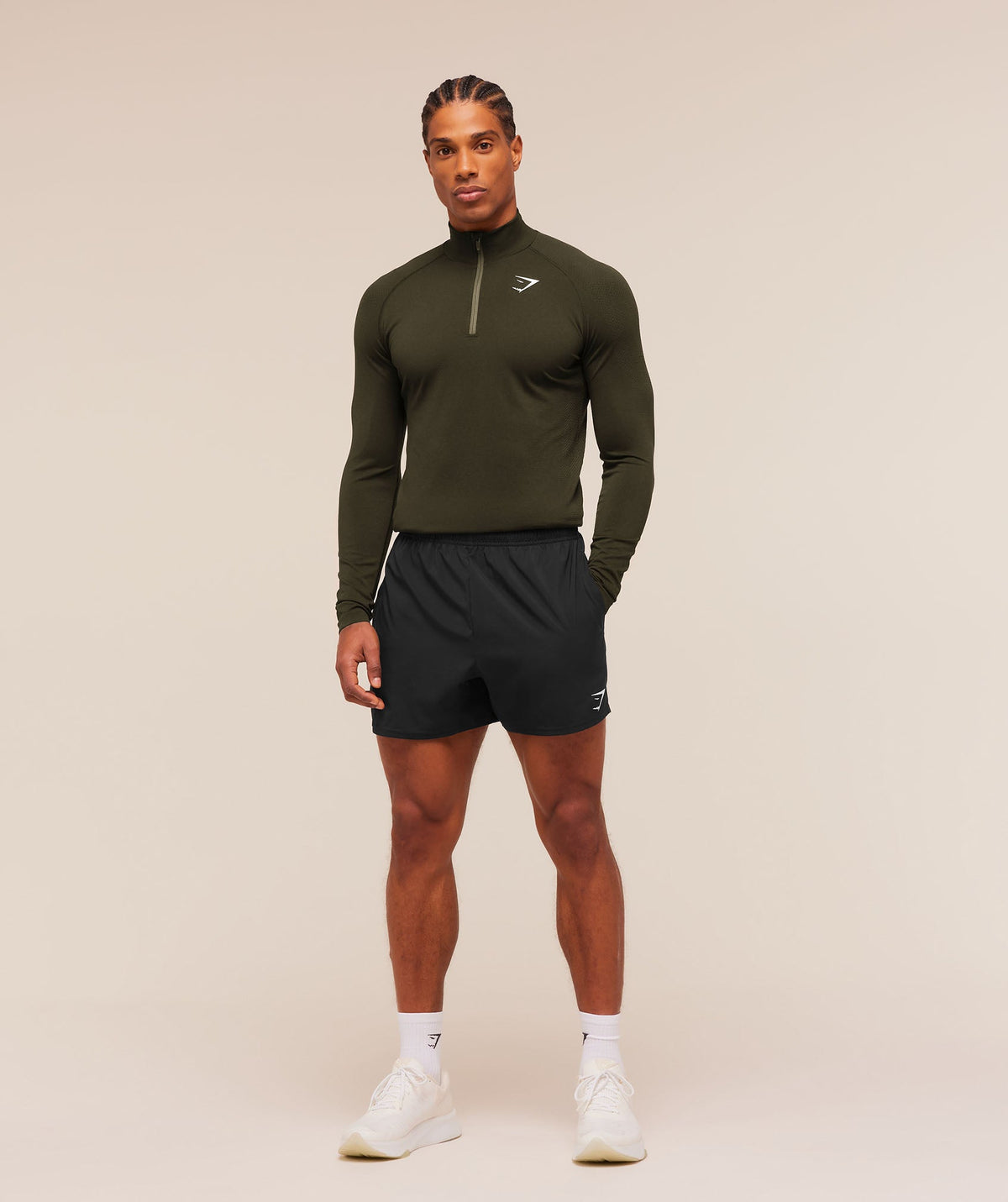 Gymshark Vital Seamless 1/4 Zip - Strength Green/Canvas Green
