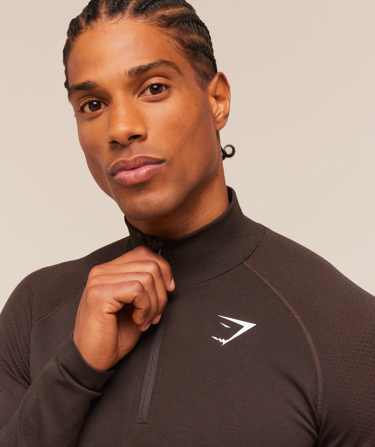 Gymshark Vital Seamless 1/4 Zip - Walnut Brown/Espresso Brown