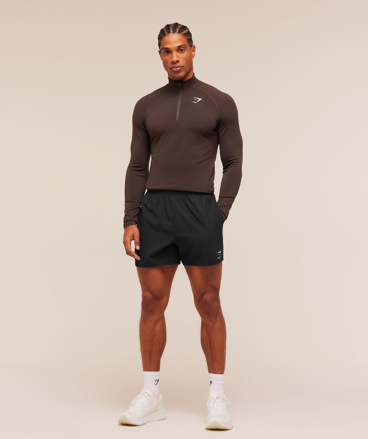 Gymshark Vital Seamless 1/4 Zip - Walnut Brown/Espresso Brown