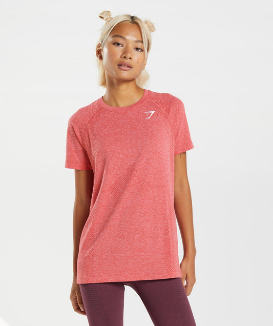 Gymshark Vital Seamless 2.0 Light Tee - Chilli Red Marl