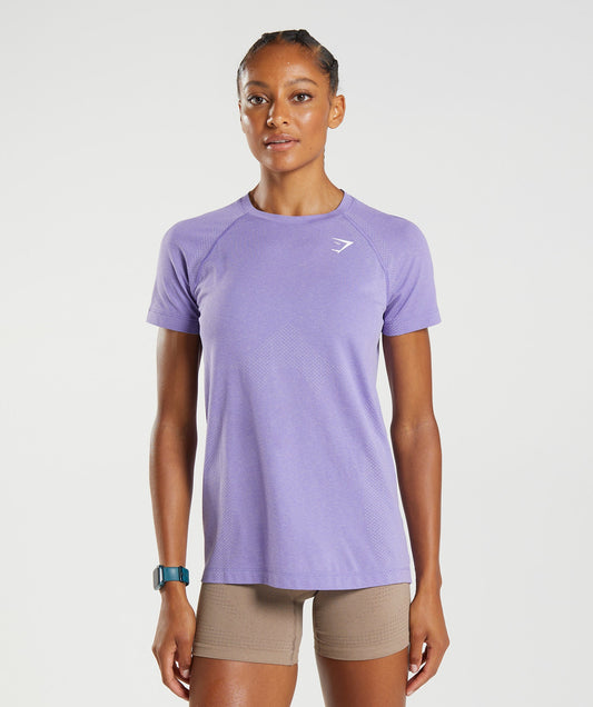 Gymshark Vital Seamless 2.0 Light Tee - Digital Violet Marl