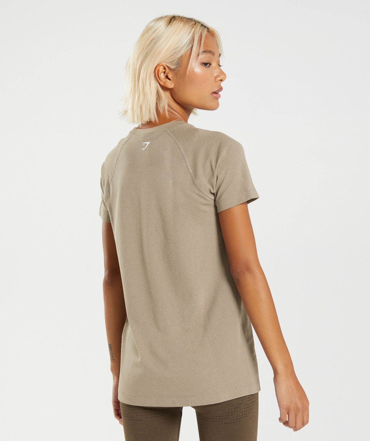 Gymshark Vital Seamless 2.0 Light Tee - Vanilla Brown Marl
