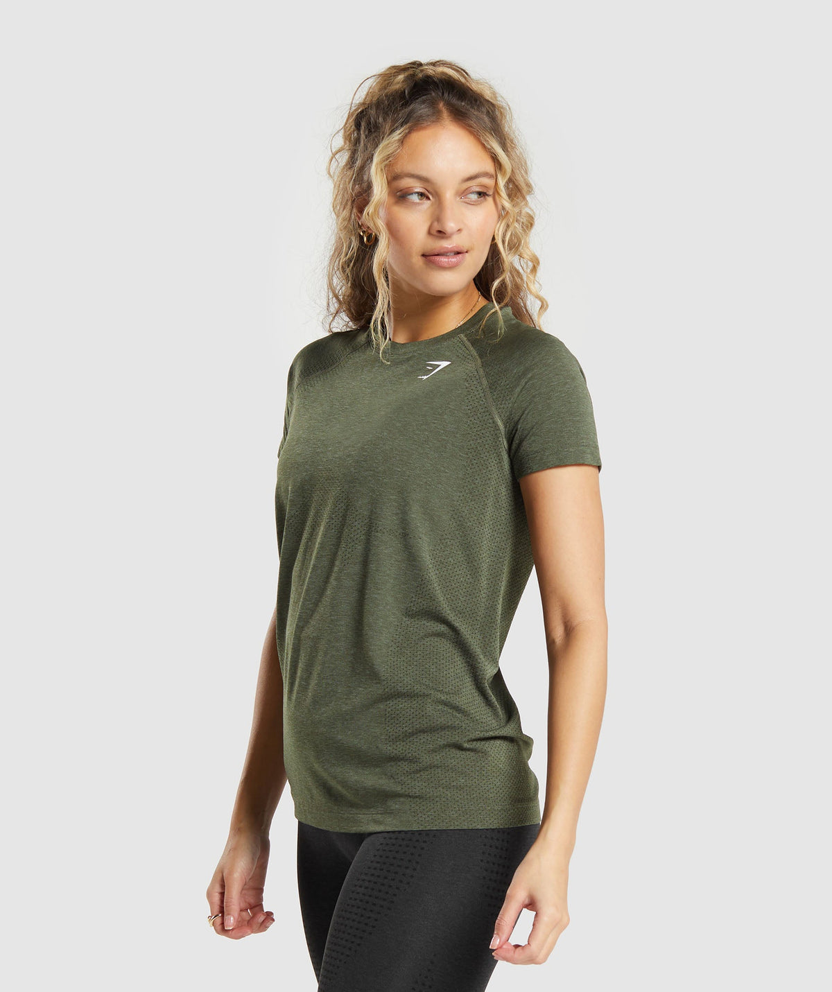 Gymshark Vital Seamless 2.0 Light Tee - Base Green/ Marl