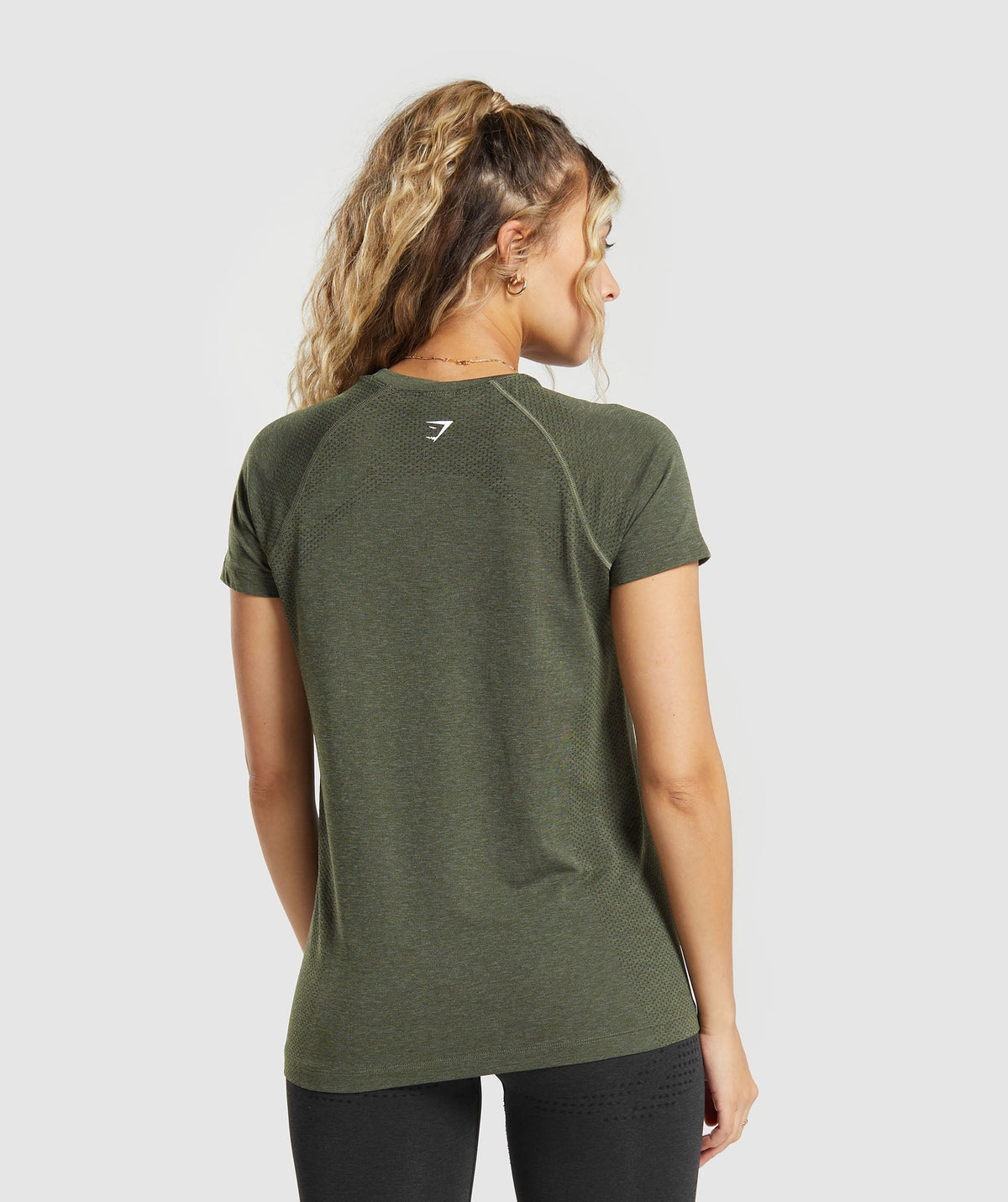 Gymshark Vital Seamless 2.0 Light Tee - Base Green/ Marl