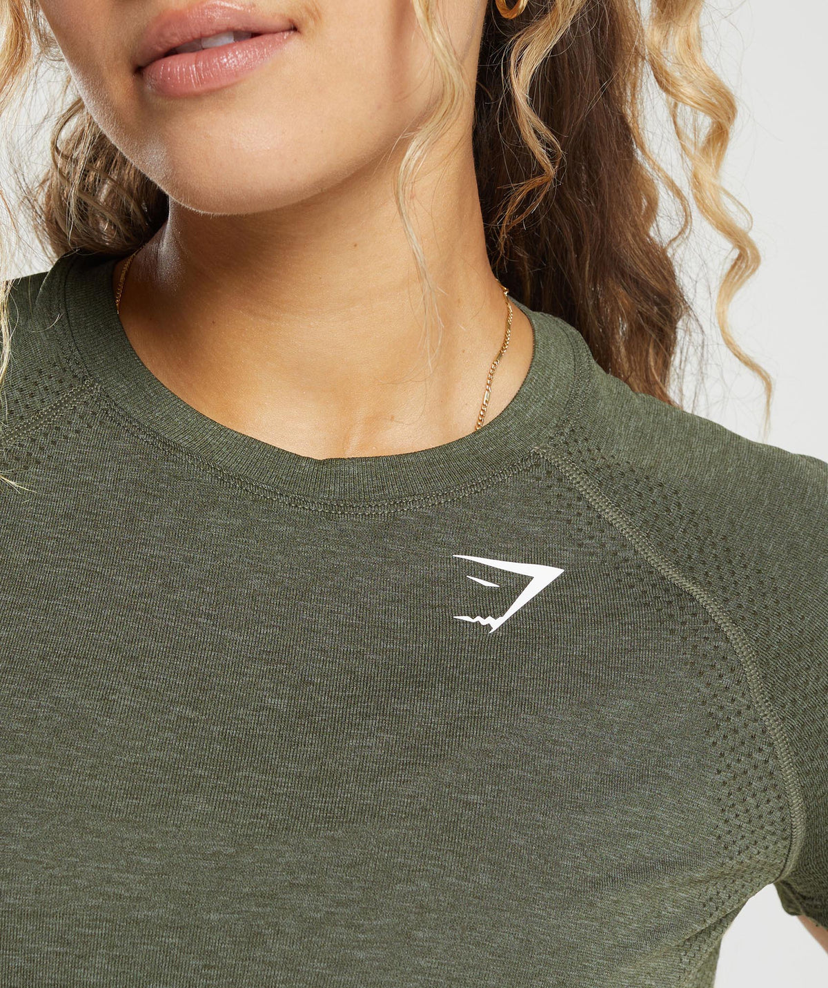 Gymshark Vital Seamless 2.0 Light Tee - Base Green/ Marl