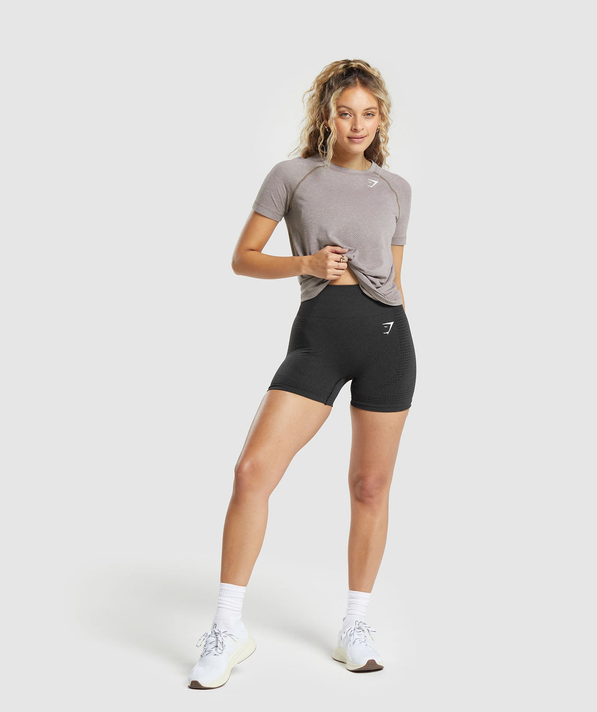Gymshark Vital Seamless 2.0 Light Tee - Warm Taupe Marl