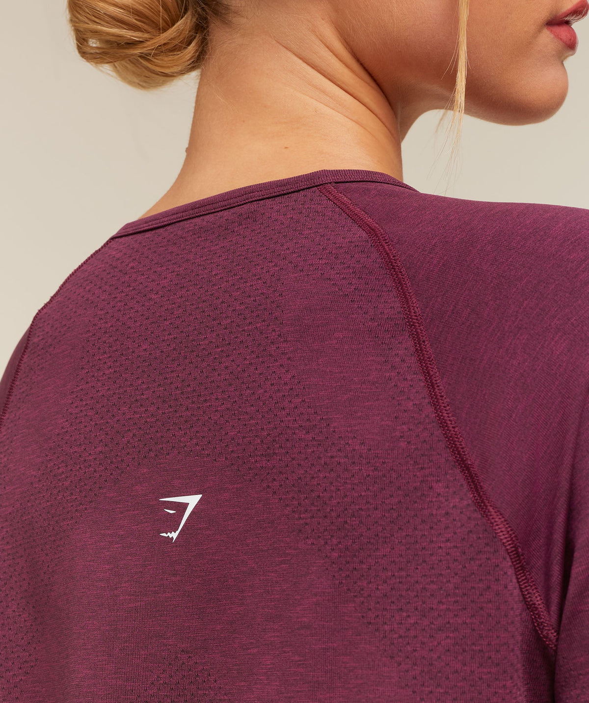 Gymshark Vital Seamless 2.0 Light Long Sleeve Top - Strength Pink/Marl