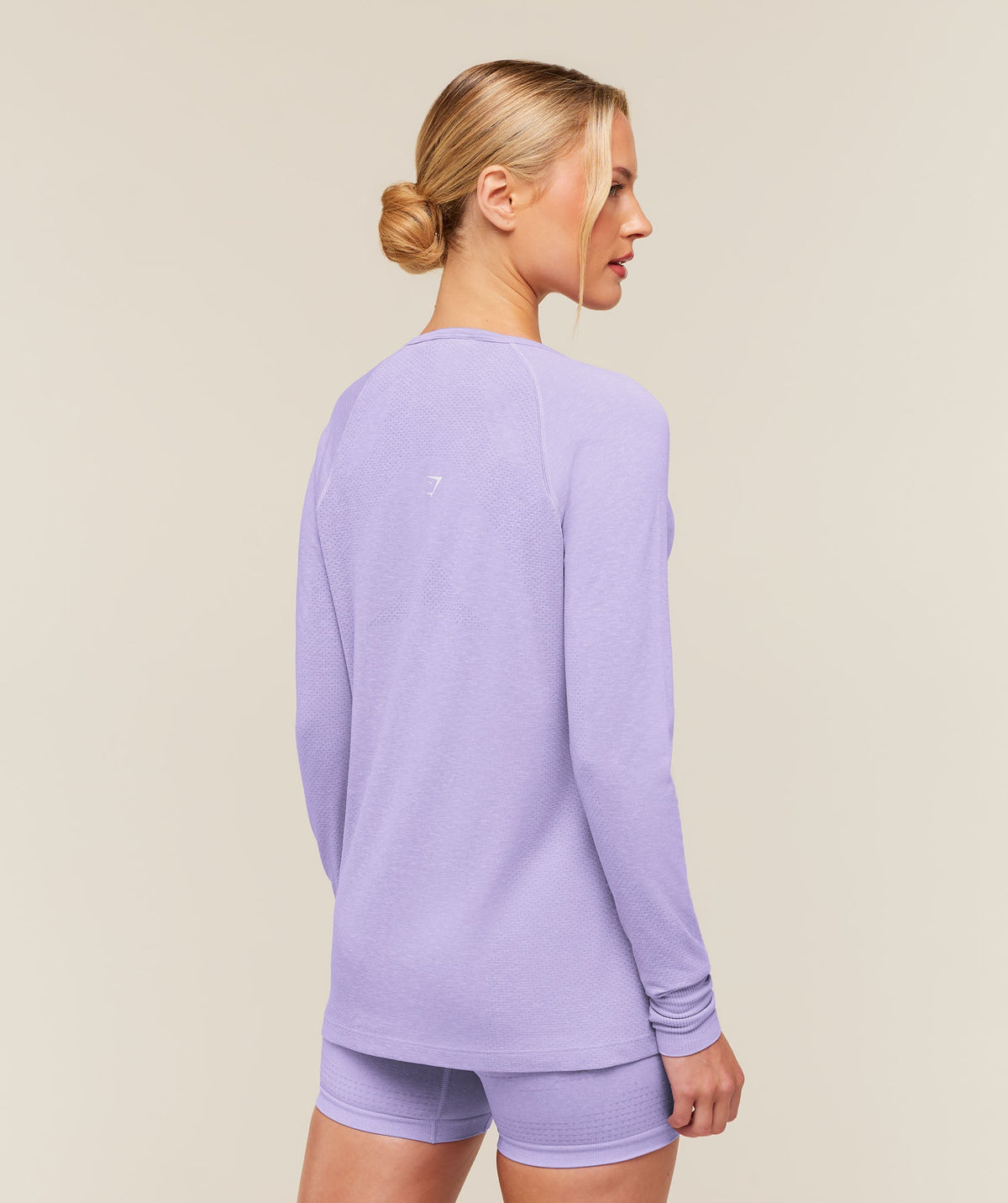 Gymshark Vital Seamless 2.0 Light Long Sleeve Top - Pace Purple/Marl