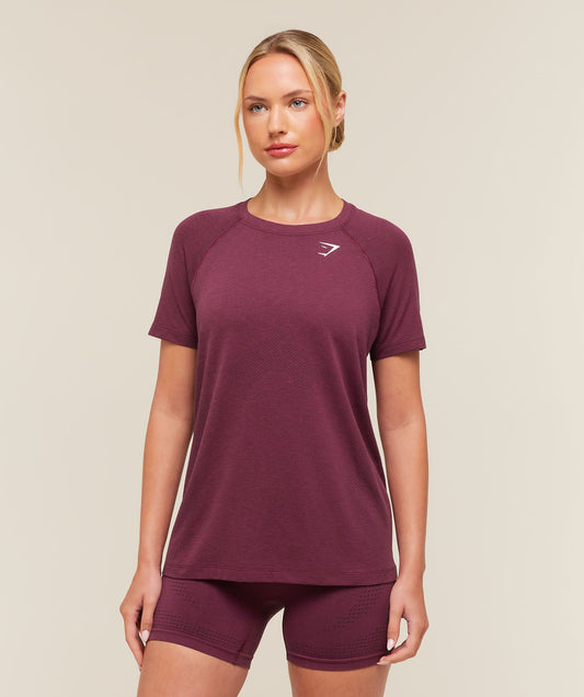 Gymshark Vital Seamless 2.0 Light Tee - Strength Pink/Marl
