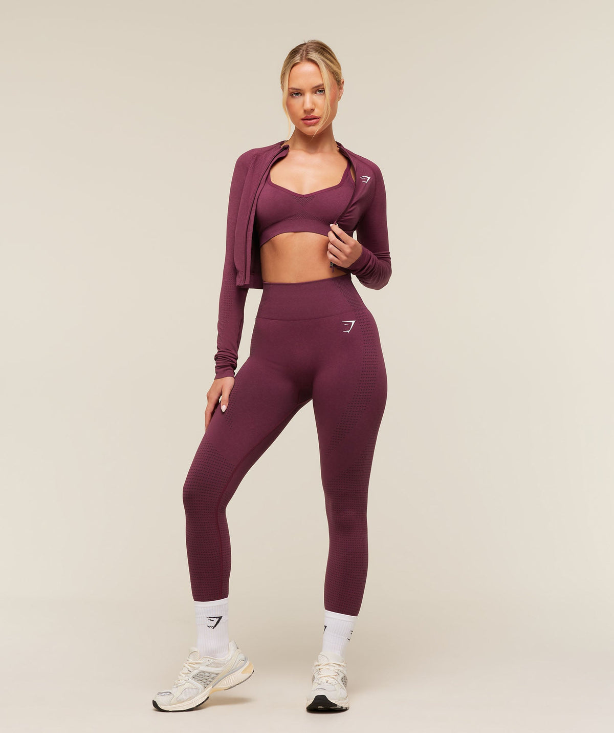 Gymshark Vital Seamless Midi Zip 2.0 Pullover - Strength Pink/Marl