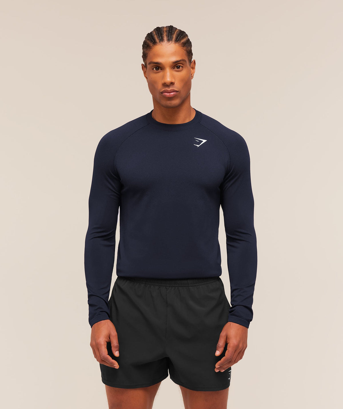 Gymshark Vital Seamless Long Sleeve Tee - Navy/Heavy Blue
