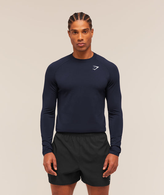 Gymshark Vital Seamless Long Sleeve Tee - Navy/Heavy Blue