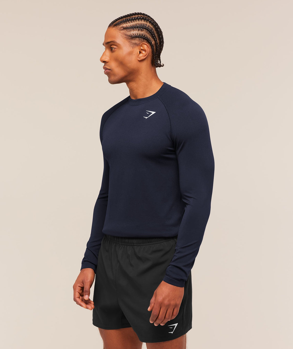 Gymshark Vital Seamless Long Sleeve Tee - Navy/Heavy Blue