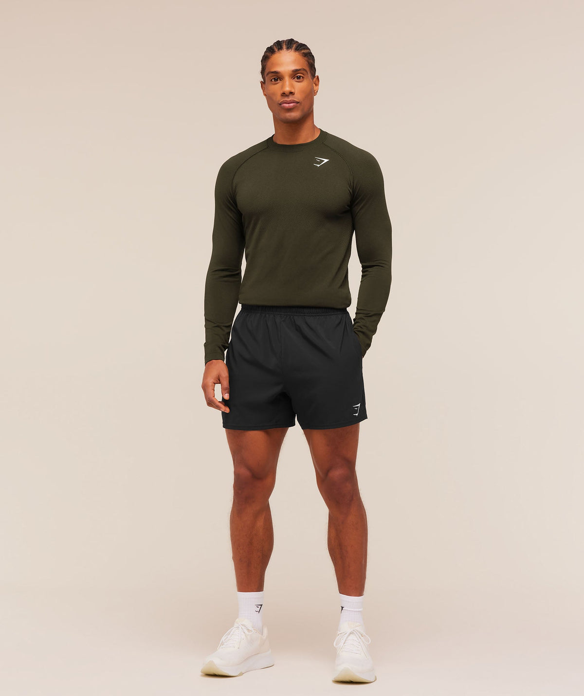 Gymshark Vital Seamless Long Sleeve Tee - Strength Green/Canvas Green
