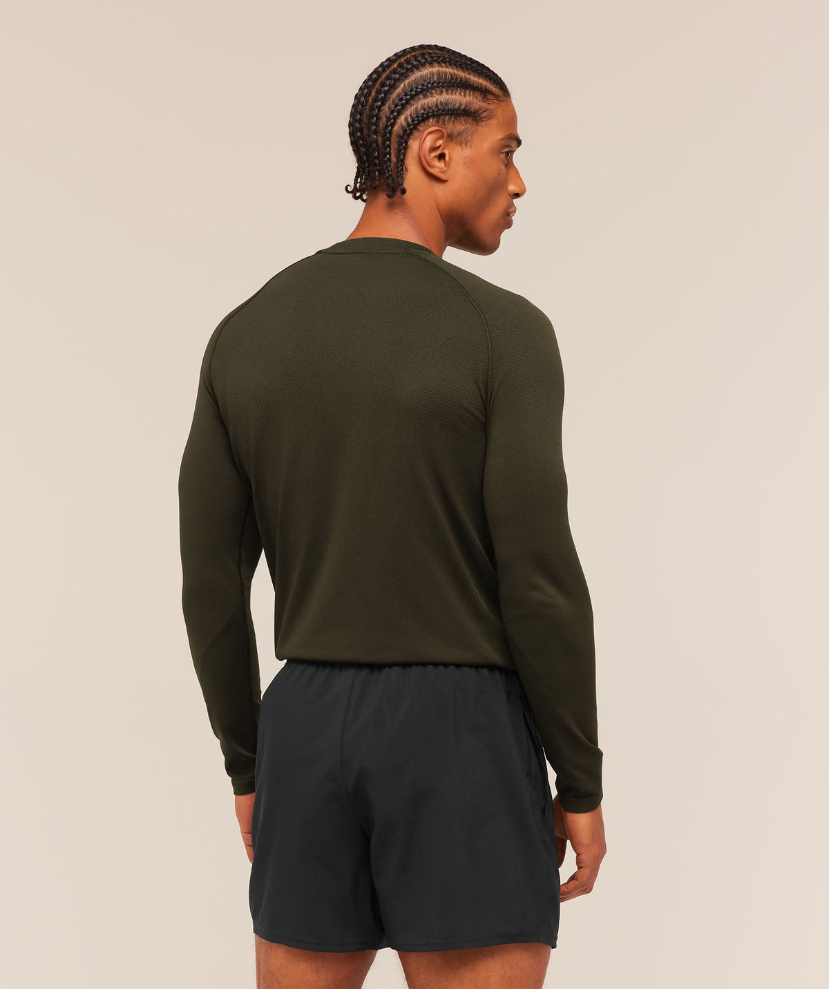 Gymshark Vital Seamless Long Sleeve Tee - Strength Green/Canvas Green