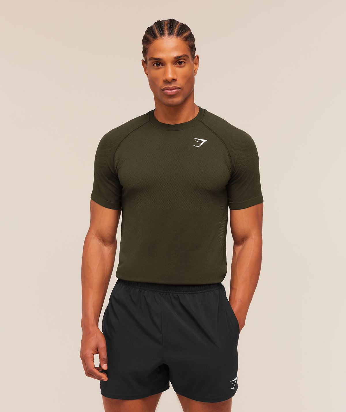 Gymshark Vital Seamless Tee - Strength Green/Canvas Green