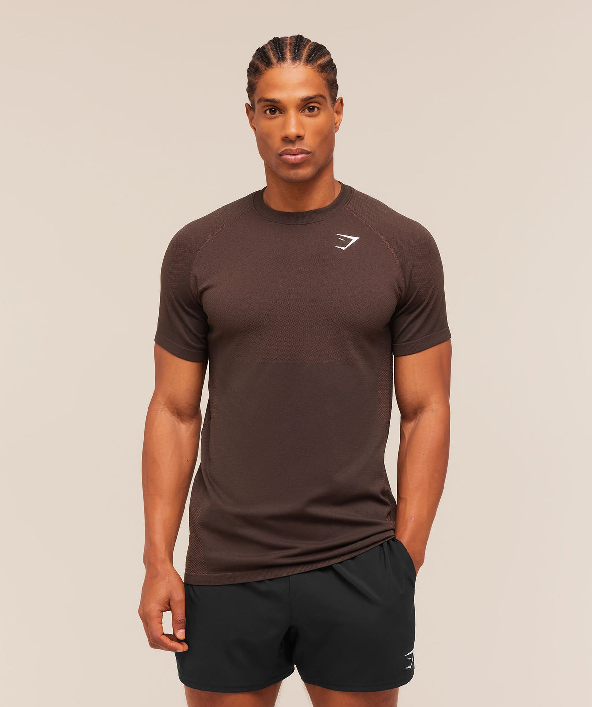 Gymshark Vital Seamless Tee - Walnut Brown/Espresso Brown
