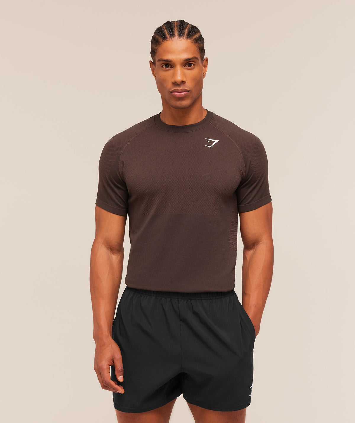 Gymshark Vital Seamless Tee - Walnut Brown/Espresso Brown