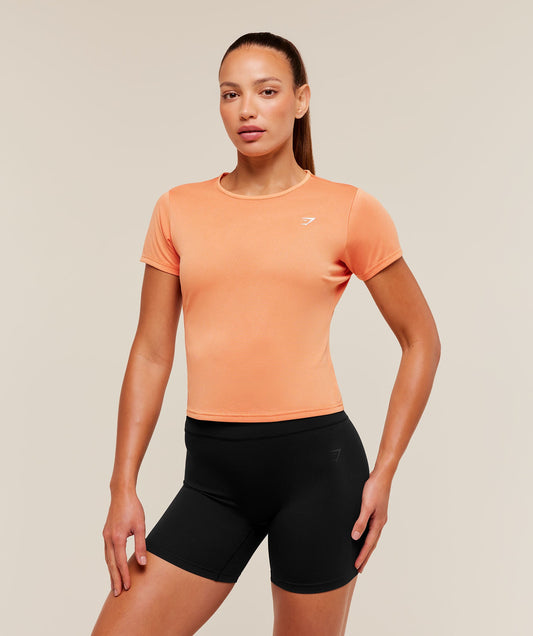 Gymshark Washed Pastel Baby Tee - Dayglow Peach/Wash