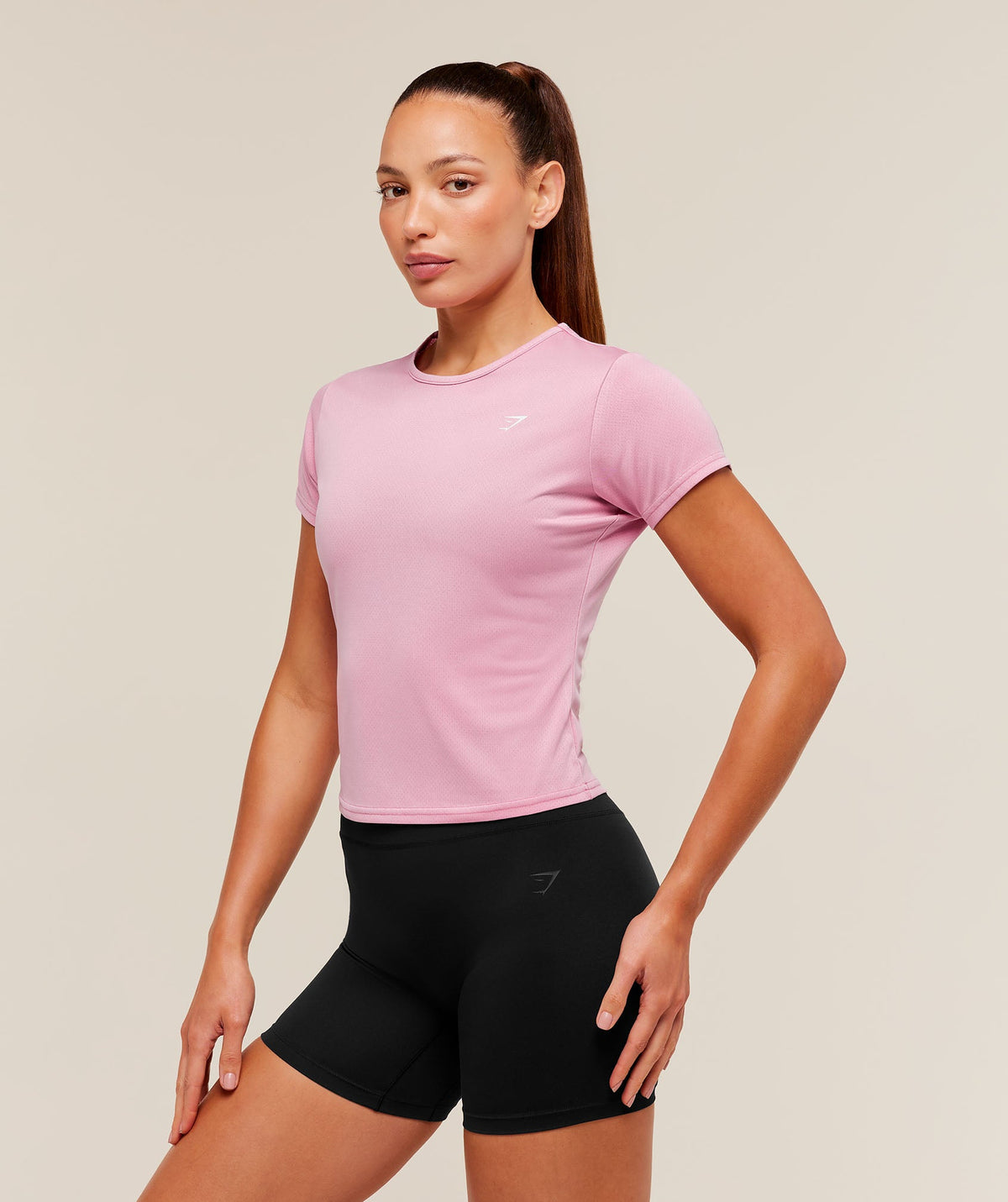 Gymshark Washed Pastel Baby Tee - Focus Pink/Wash