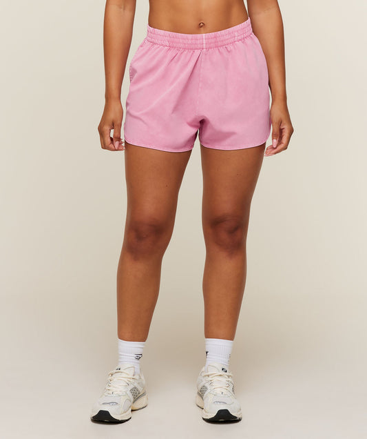 Gymshark Washed Pastel Woven Shorts - Focus Pink/Wash
