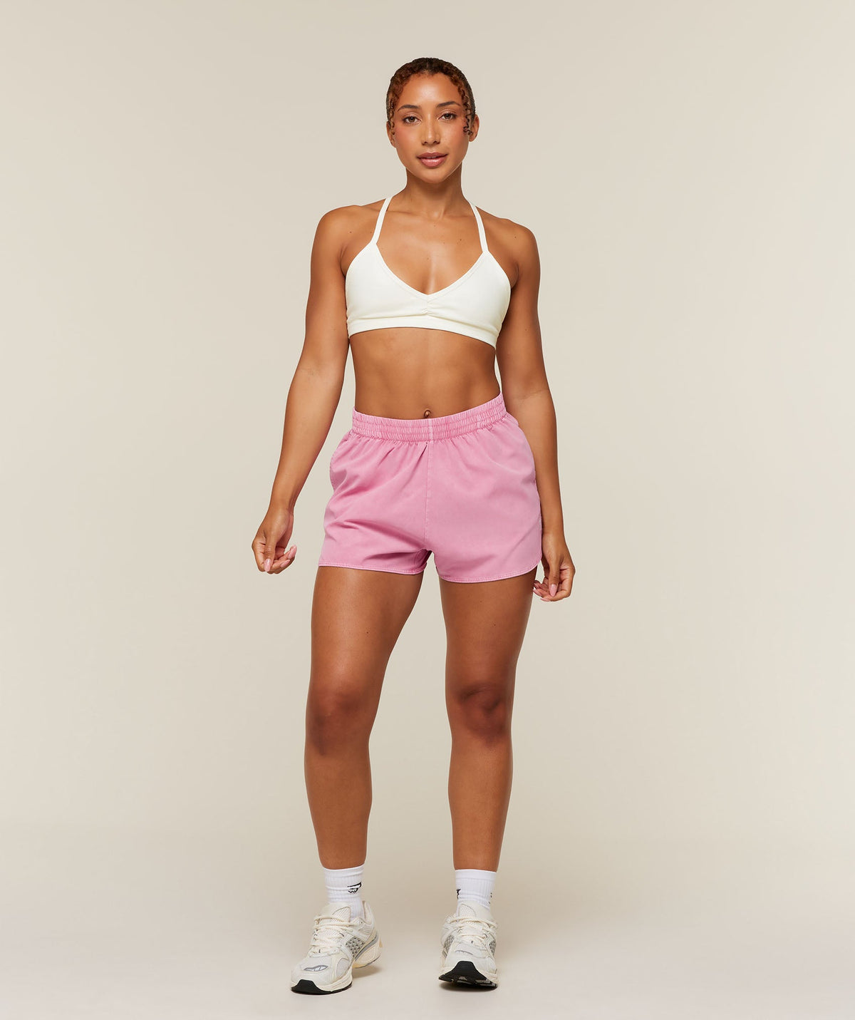 Gymshark Washed Pastel Woven Shorts - Focus Pink/Wash